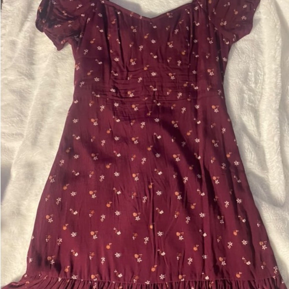 Floral Burgundy Dress